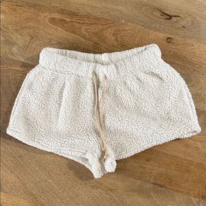 Fuzzy off white colored shorts size XS